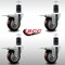 Service Caster 3.5'' SS Maroon Poly Swivel 1-5/8'' Expanding Stem Caster Set Total Lock Brake, 4PK SCC-SSEXTTL20S3514-PPUB-MRN-158-4 - alternate 3